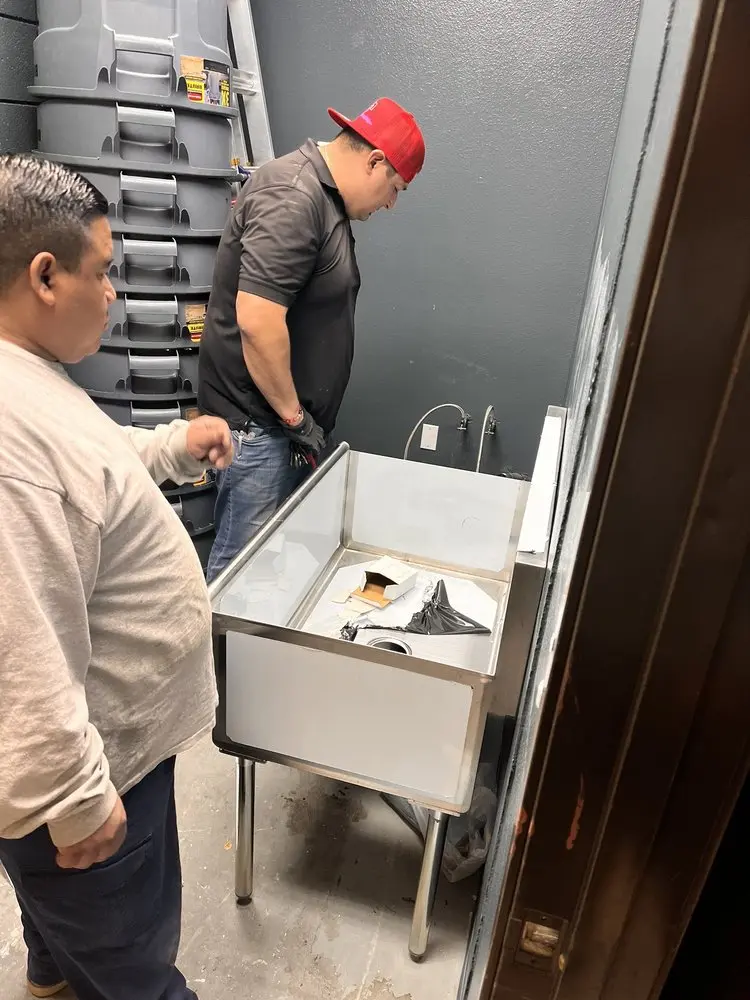 Commercial plumbing and sink installation in Highland Park